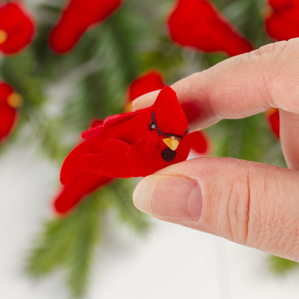 Mini Mushroom Red Cardinal Birds (Package of 2)