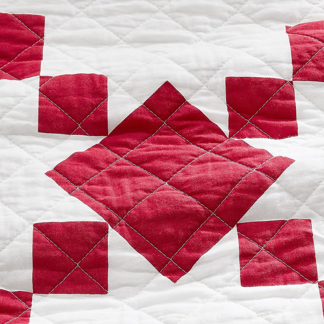 Red & White Quilt Fat Quarter (Approx. 18" x 22")- Fabric- The Celebration Co.