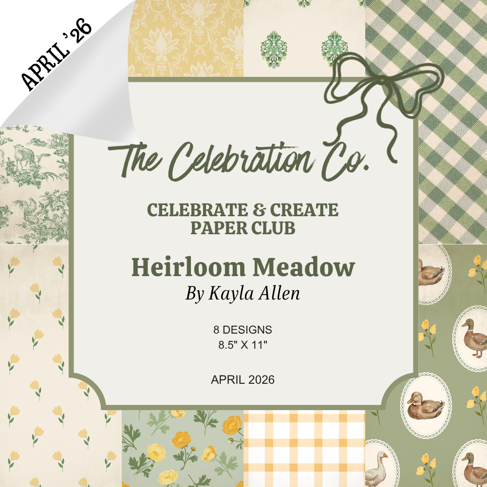 Heirloom Meadow - Digital Download - Craft Paper Set- Digital- The Celebration Co.