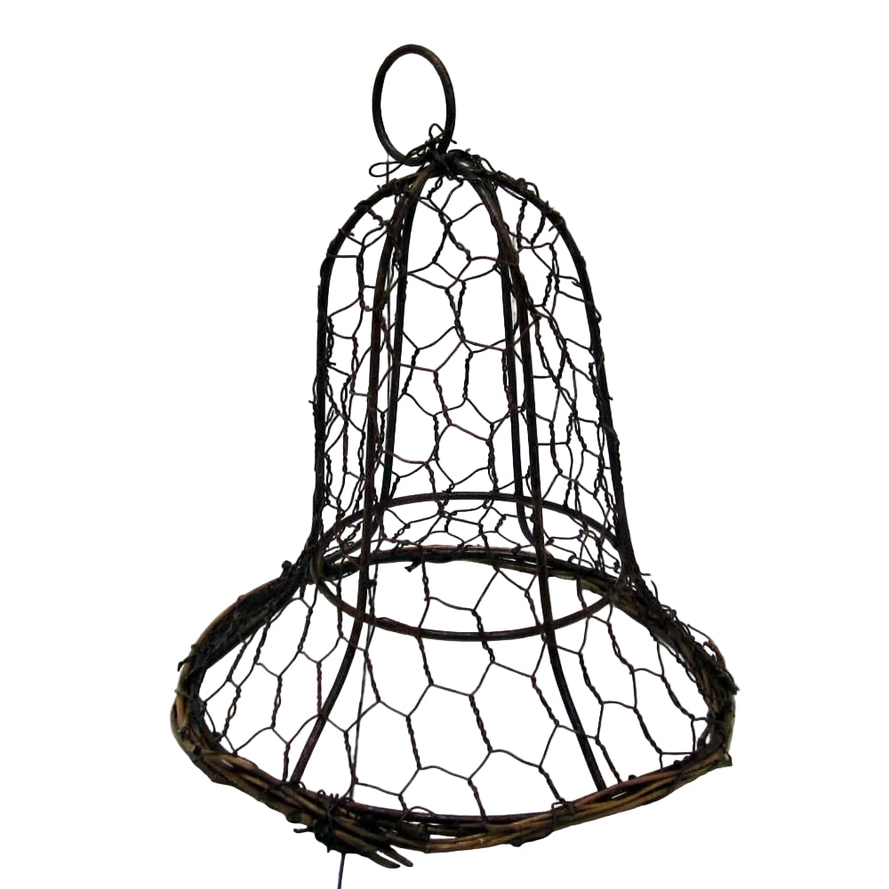 Chicken Wire Bell with Grapevine Trim- Surface- The Celebration Co.