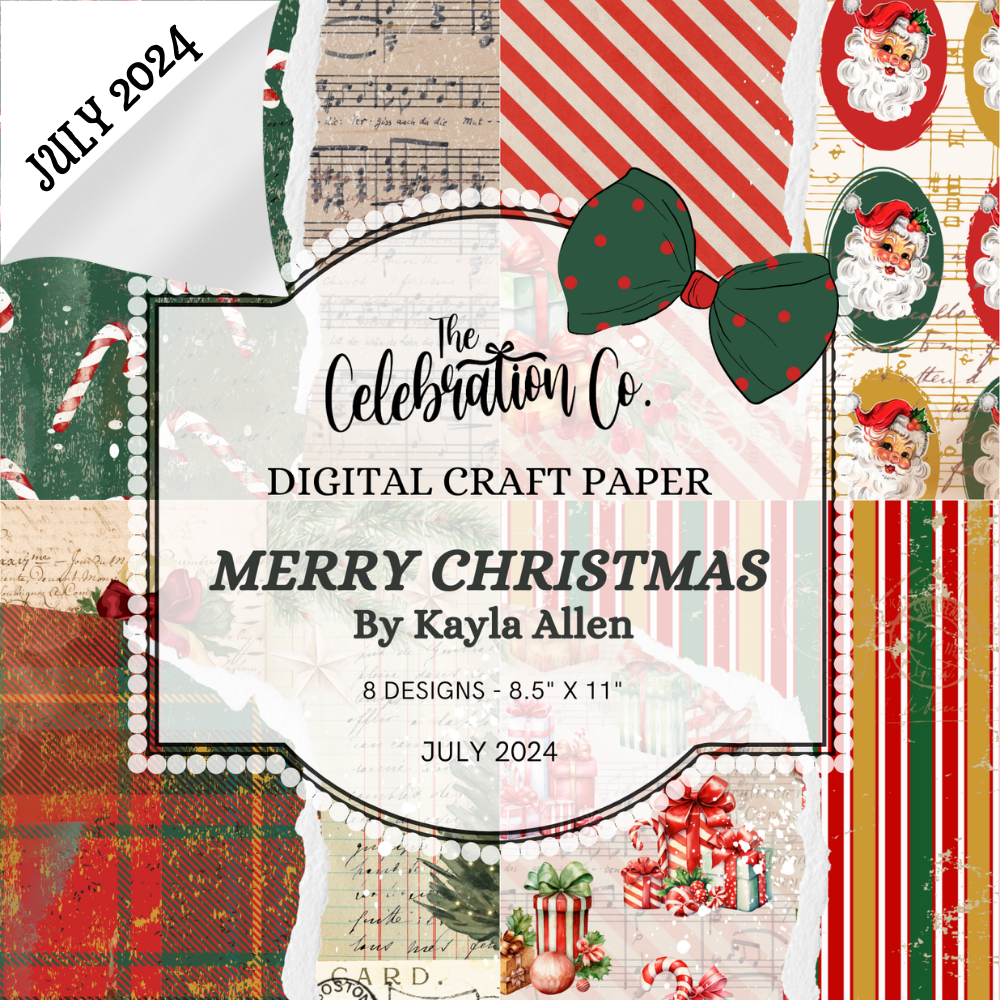 Merry Christmas - Digital Download - Craft Paper Set