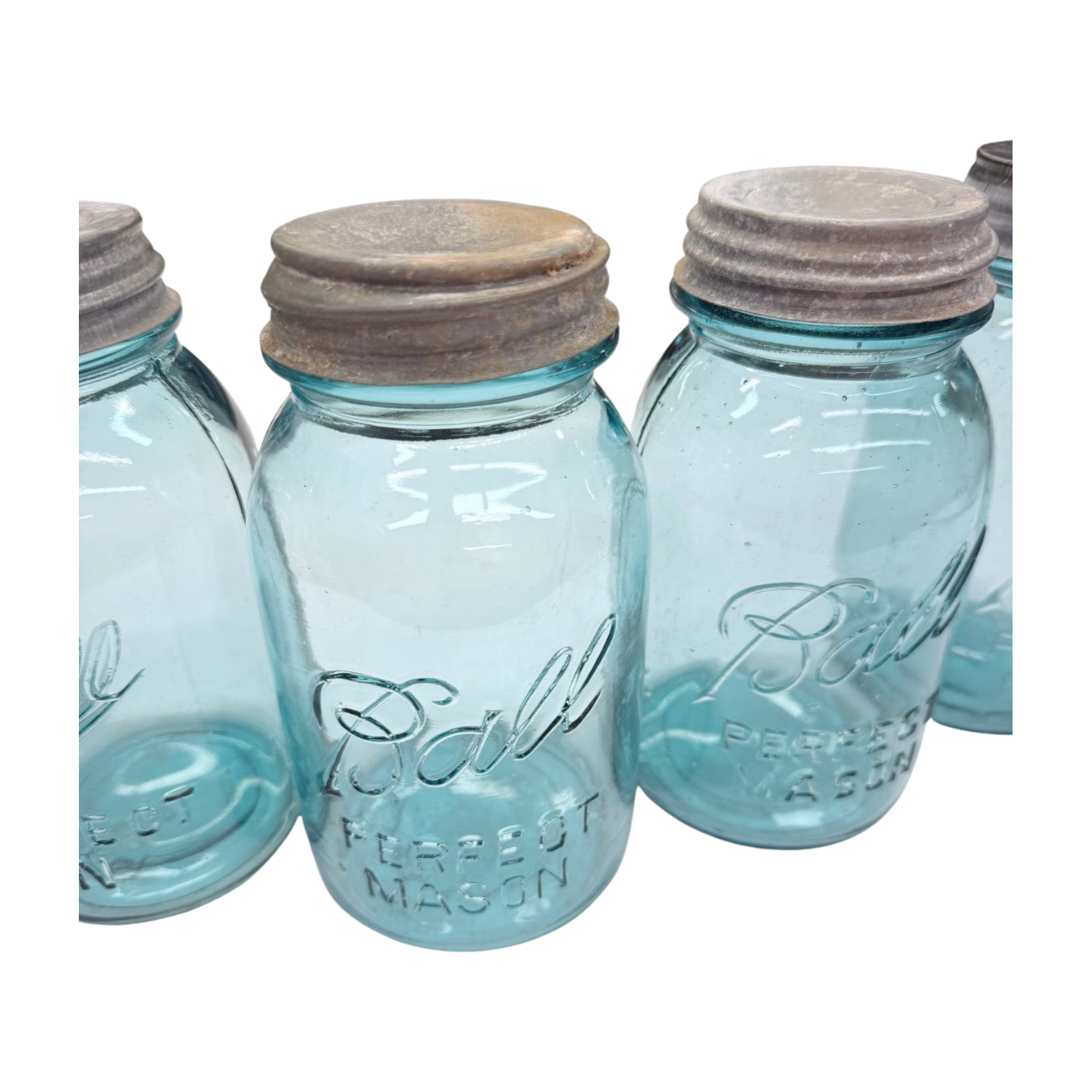 Vintage Blue Ball Jar (Quart) with Zinc Lid- Decor- The Celebration Co.