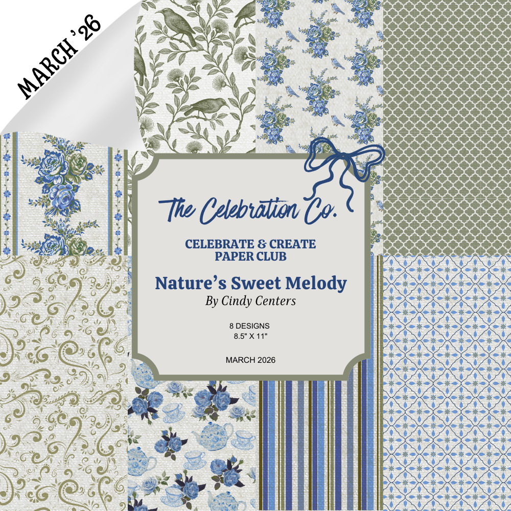 Nature's Sweet Melody - Digital Download - Craft Paper Set- Digital- The Celebration Co.
