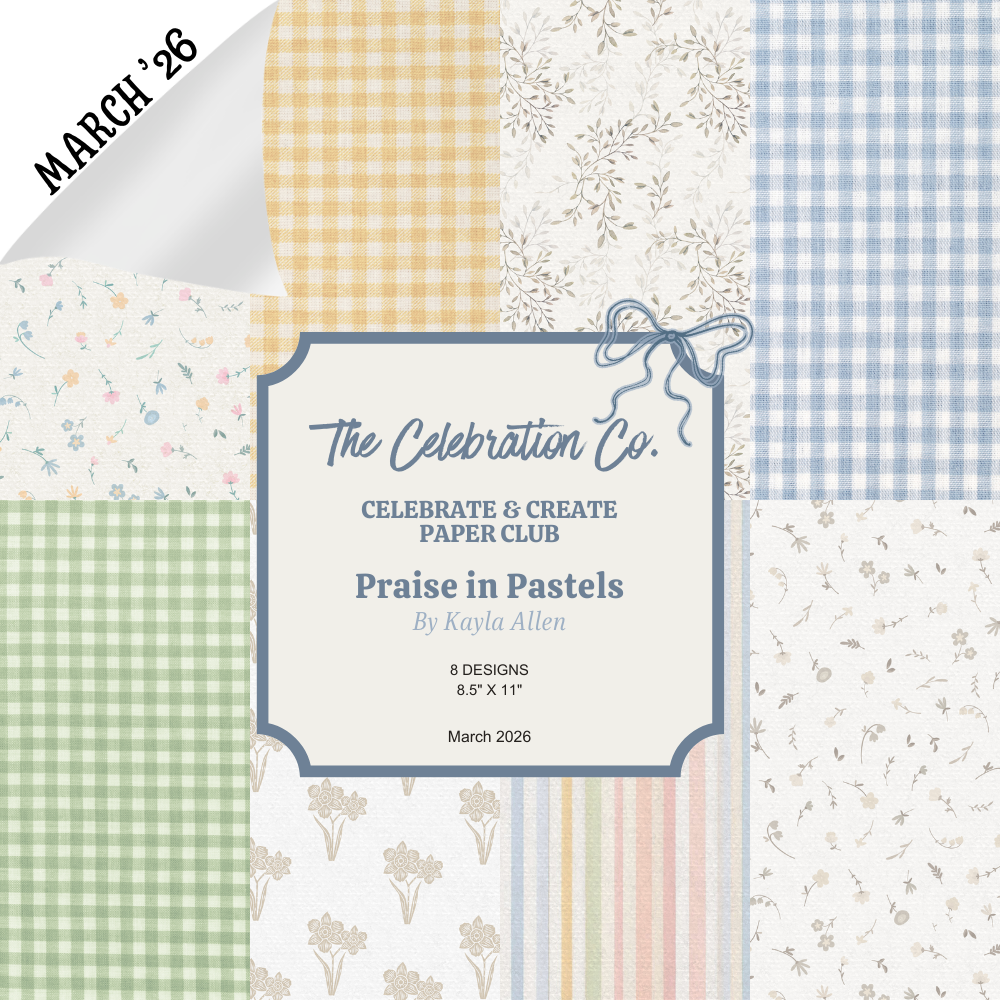 Praise in Pastels - Digital Download - Craft Paper Set- Digital- The Celebration Co.