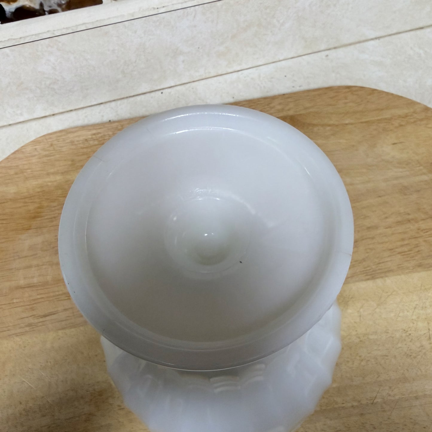 Vintage Milk Glass Pedestal Bowl/Vase- vintage- The Celebration Co.