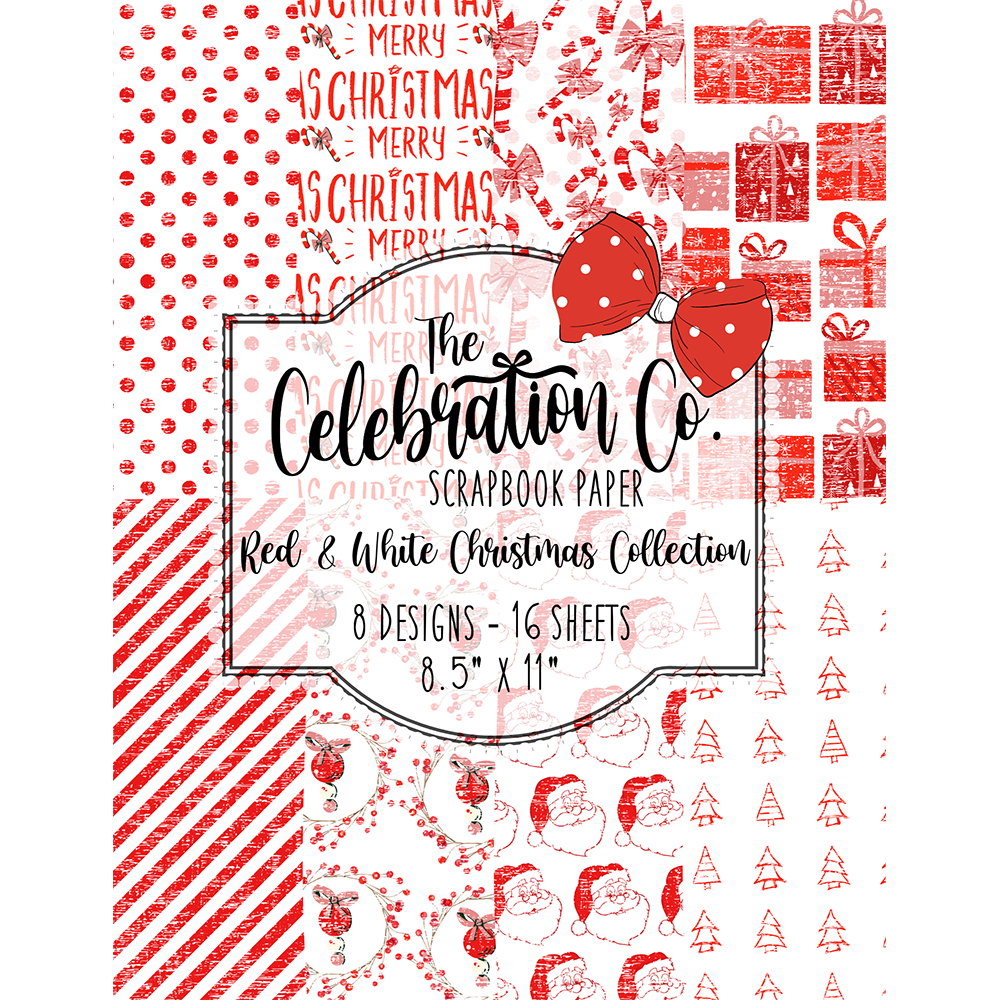 Red and White Christmas - Crafting Paper Package – The Celebration Co.
