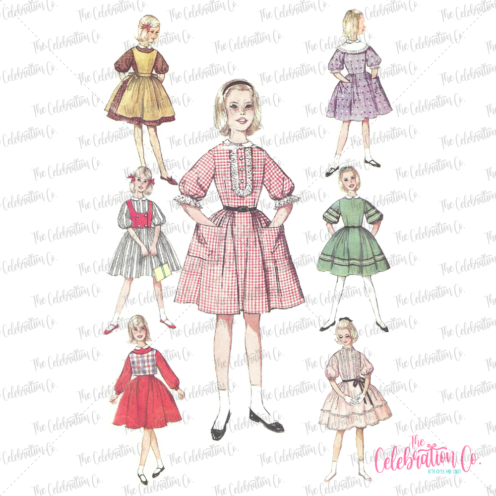 Vintage Sewing Pattern Digital Print (Choose from 5 Designs)