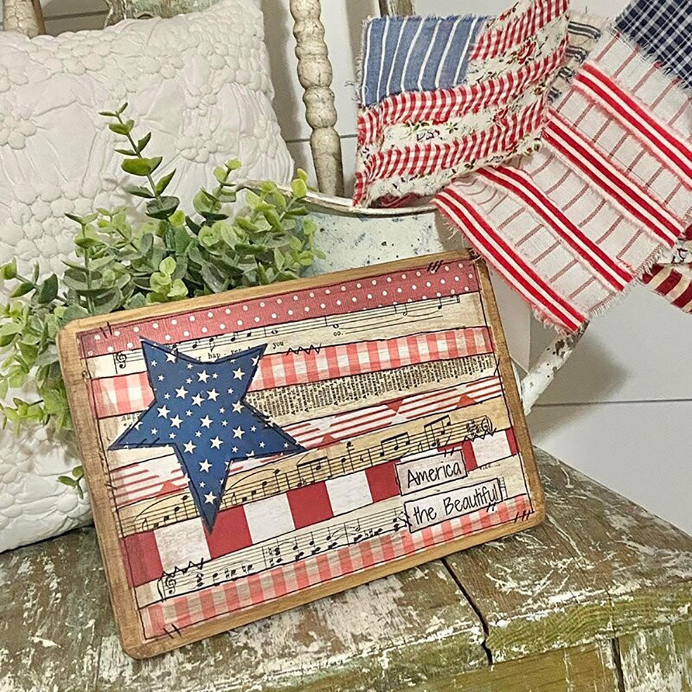 America The Beautiful Scrappy Flag (Template) - The Celebration Co.