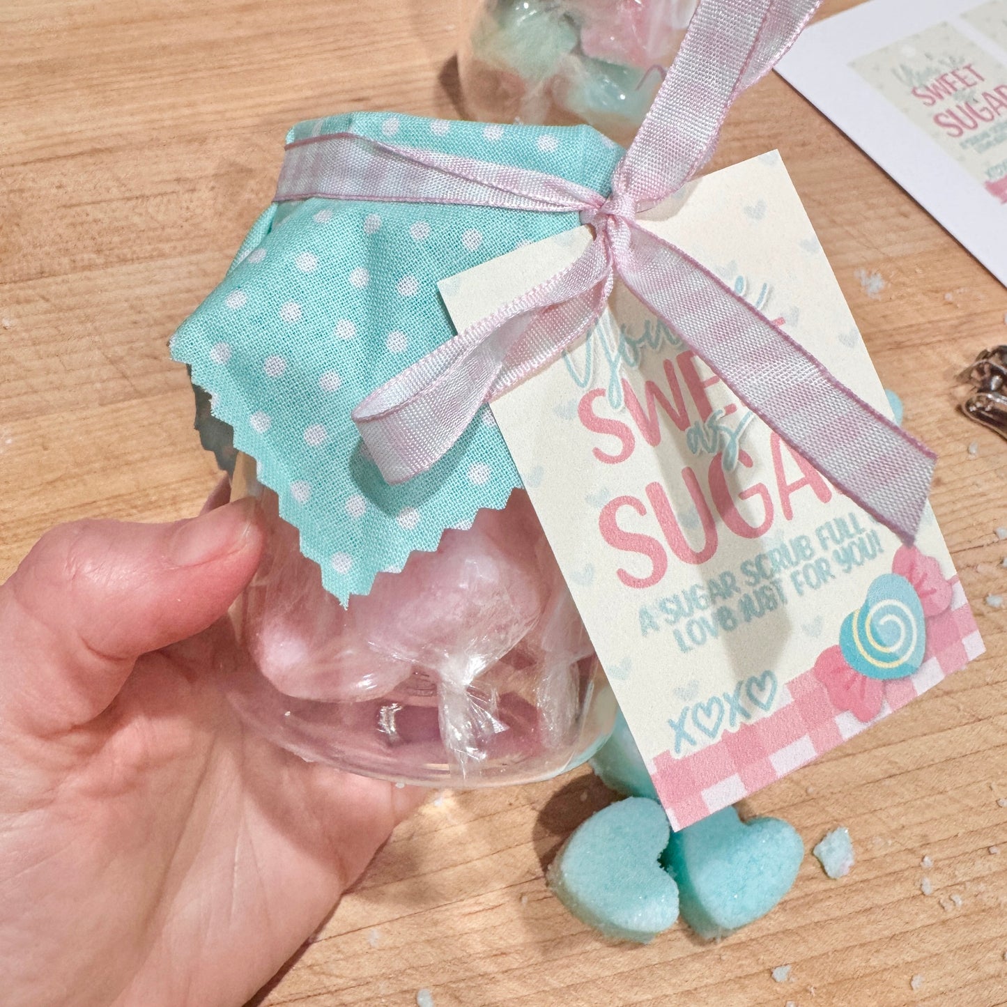 Sugar Scrub Cubes Tag Freebie (Template)- Digital- The Celebration Co.