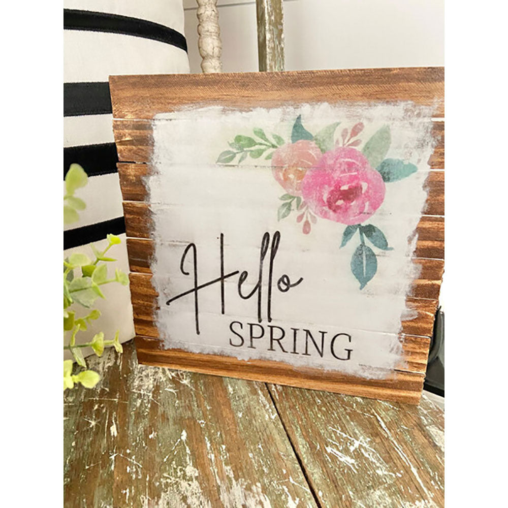 Hello Spring Sign (Template) - The Celebration Co.