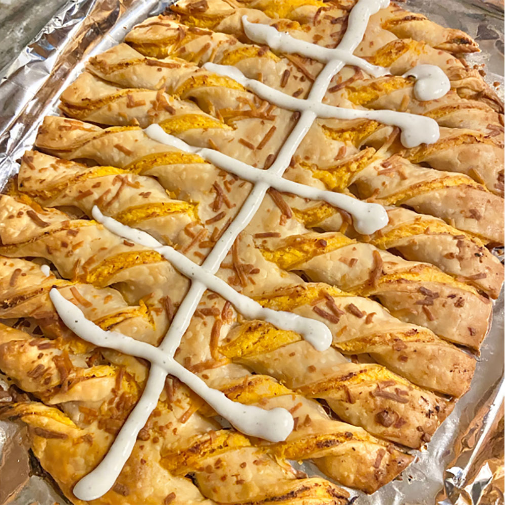 Recipe: Buffalo Chicken Twisted Crusty Football - The Celebration Co.