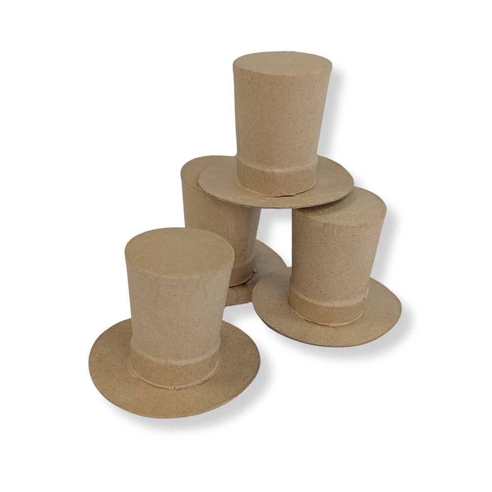Paper Mache Caroler Top Hats - 4 Pack- Paper Mache- The Celebration Co.