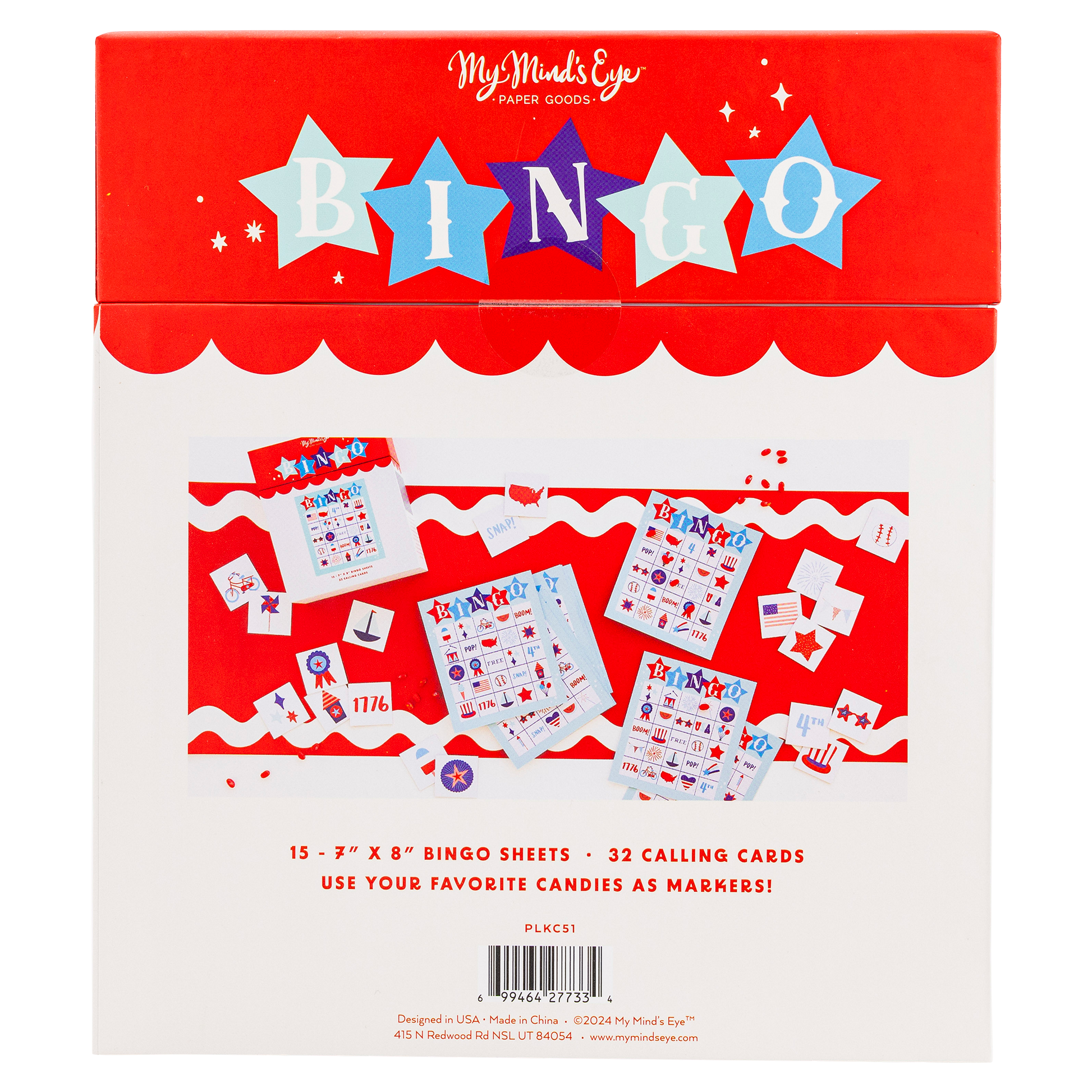 Americana Bingo Game-  Party- The Celebration Co.