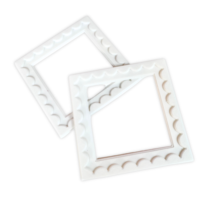 Scalloped Frames – Set of 2 Decorative Accents-  3D- The Celebration Co.