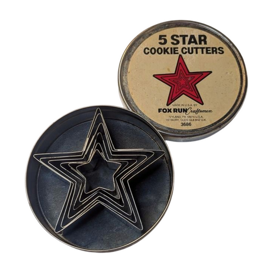 Vintage Star Cookie Cutter Set in Tin