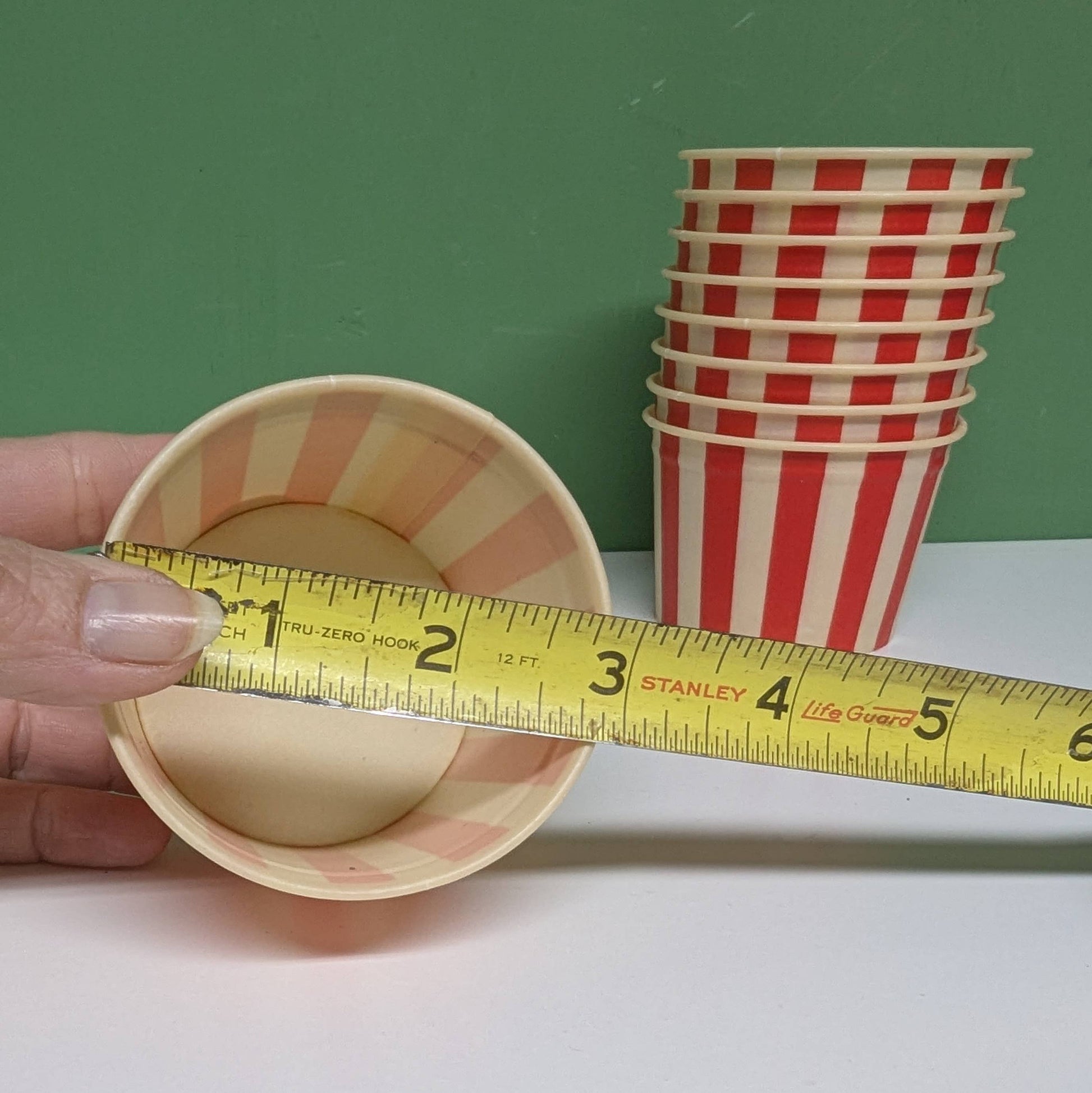 Red striped ice cream cup-  vintage- The Celebration Co.