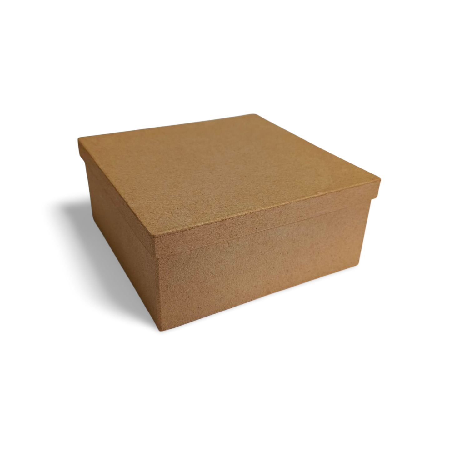 Square Paper Mache Box with Lid - 7" x 7" x 3"