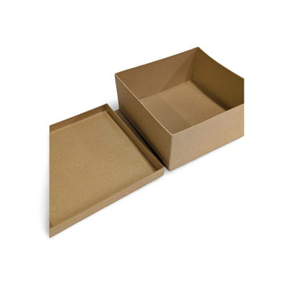 Square Paper Mache Box with Lid - 7" x 7" x 3"