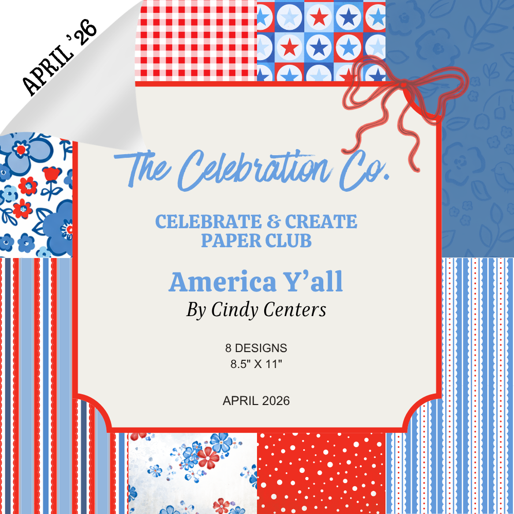 America Y'all - Digital Download - Craft Paper Set-  Digital- The Celebration Co.