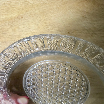 Vintage ABC Children’s Glass Plate-  vintage- The Celebration Co.
