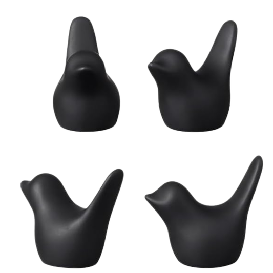 Mini Black Bird Figurines – Set of 4-  Embellishments- The Celebration Co.