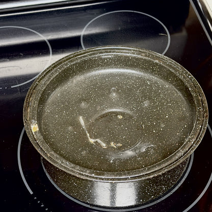 Vintage Black Speckled Enamelware Pot with Lid-  vintage- The Celebration Co.