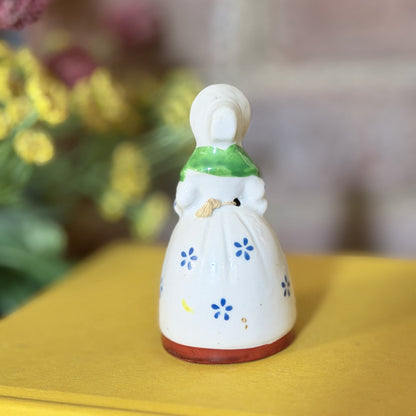 Vintage Porcelain Girl Bell Figurine – Choice of Blonde or Brown Hair-  vintage- The Celebration Co.