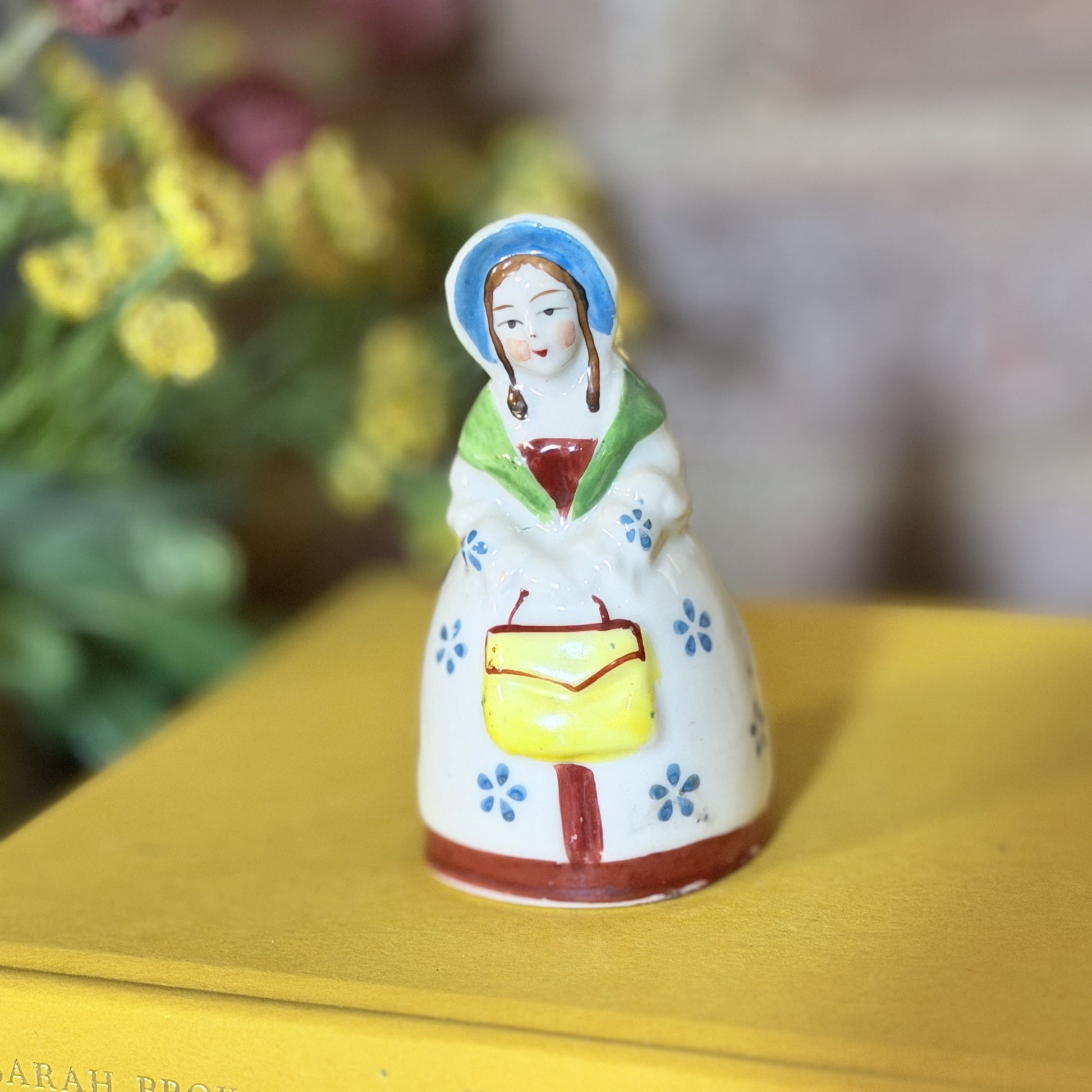 Vintage Porcelain Girl Bell Figurine – Choice of Blonde or Brown Hair-  vintage- The Celebration Co.