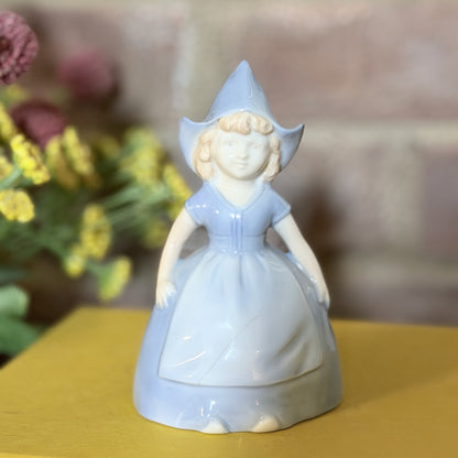 Vintage Porcelain Girl Bell Figurine-  vintage- The Celebration Co.