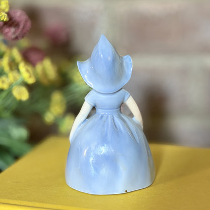 Vintage Porcelain Girl Bell Figurine-  vintage- The Celebration Co.