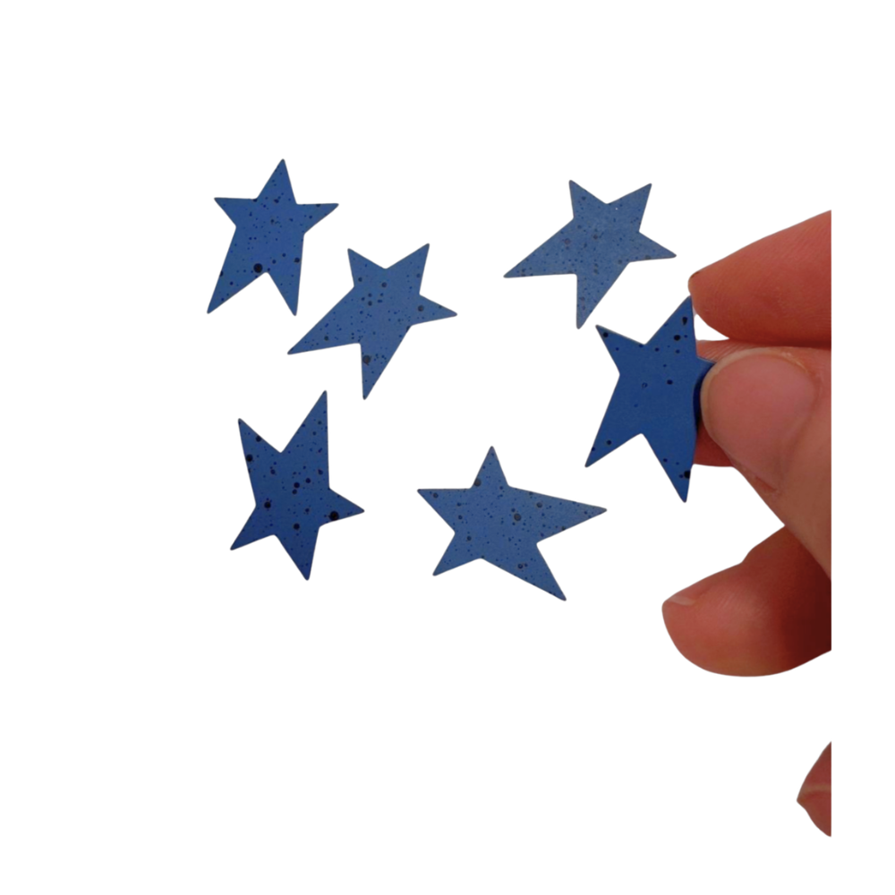 Cadet Blue Speckled Tin Stars (Package of 6)-  Craft Supplies- The Celebration Co.