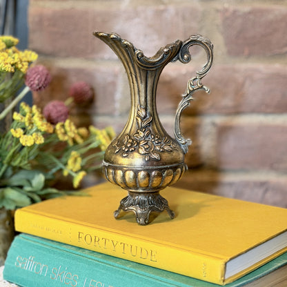 Vintage Brass Footed Pitcher Vase – Made in Italy-  vintage- The Celebration Co.