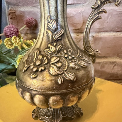 Vintage Brass Footed Pitcher Vase – Made in Italy-  vintage- The Celebration Co.