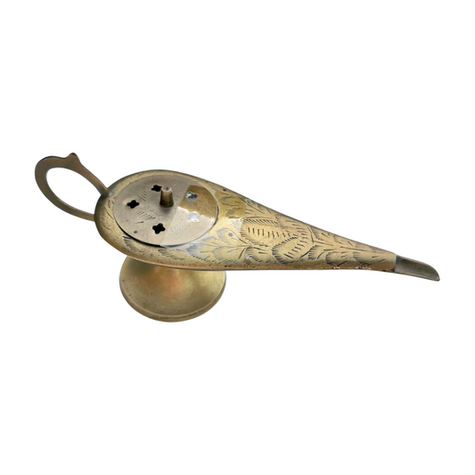 Vintage Brass Genie Lamp Incense Burner