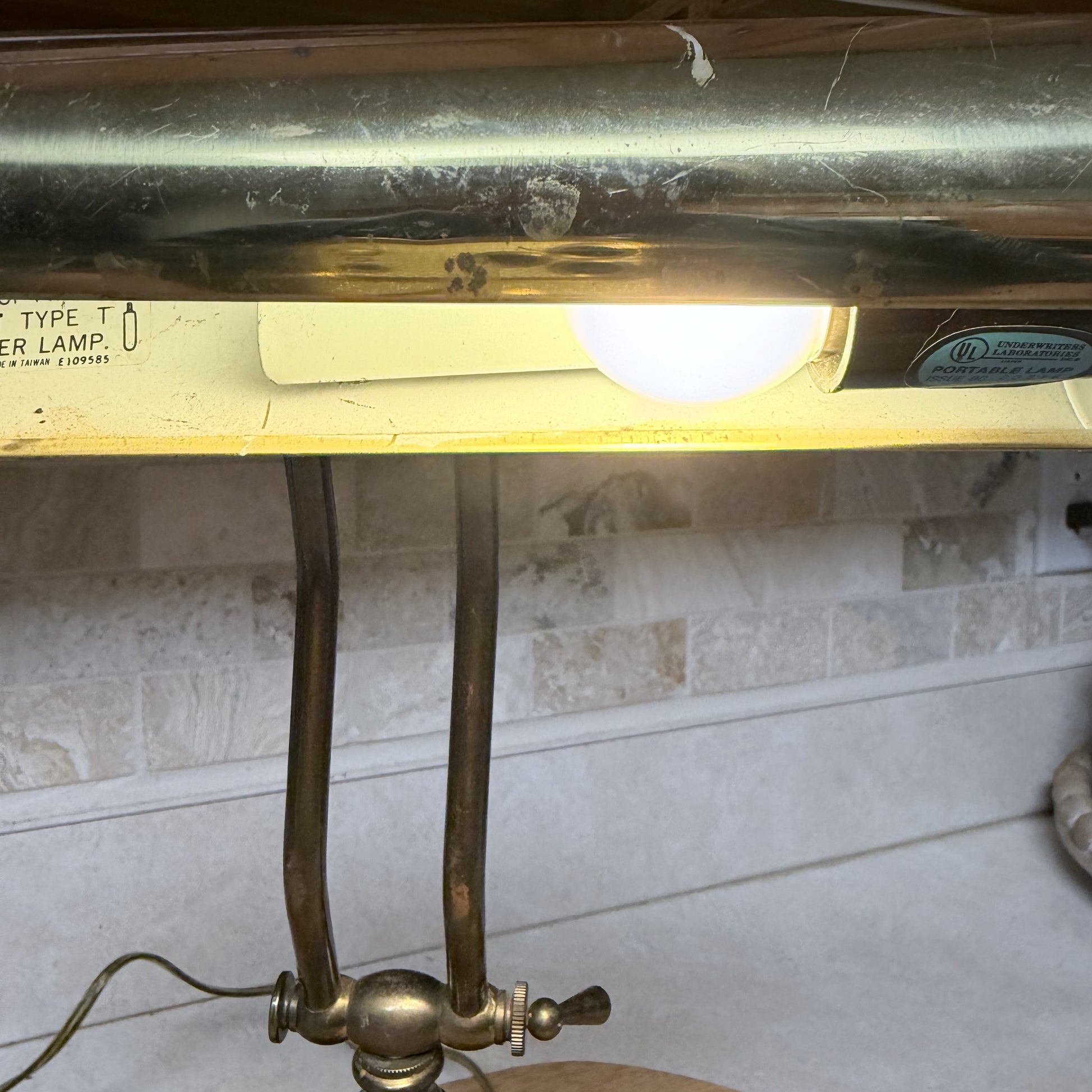 Vintage Adjustable Brass Bankers/Piano/Desk Lamp-  vintage- The Celebration Co.