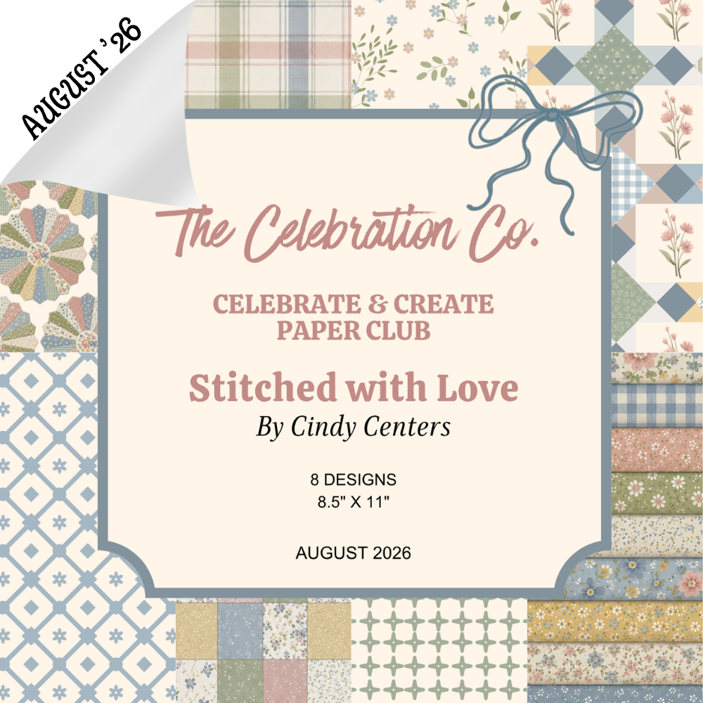 Stitched with Love - Digital Download - Craft Paper Set-  Digital- The Celebration Co.