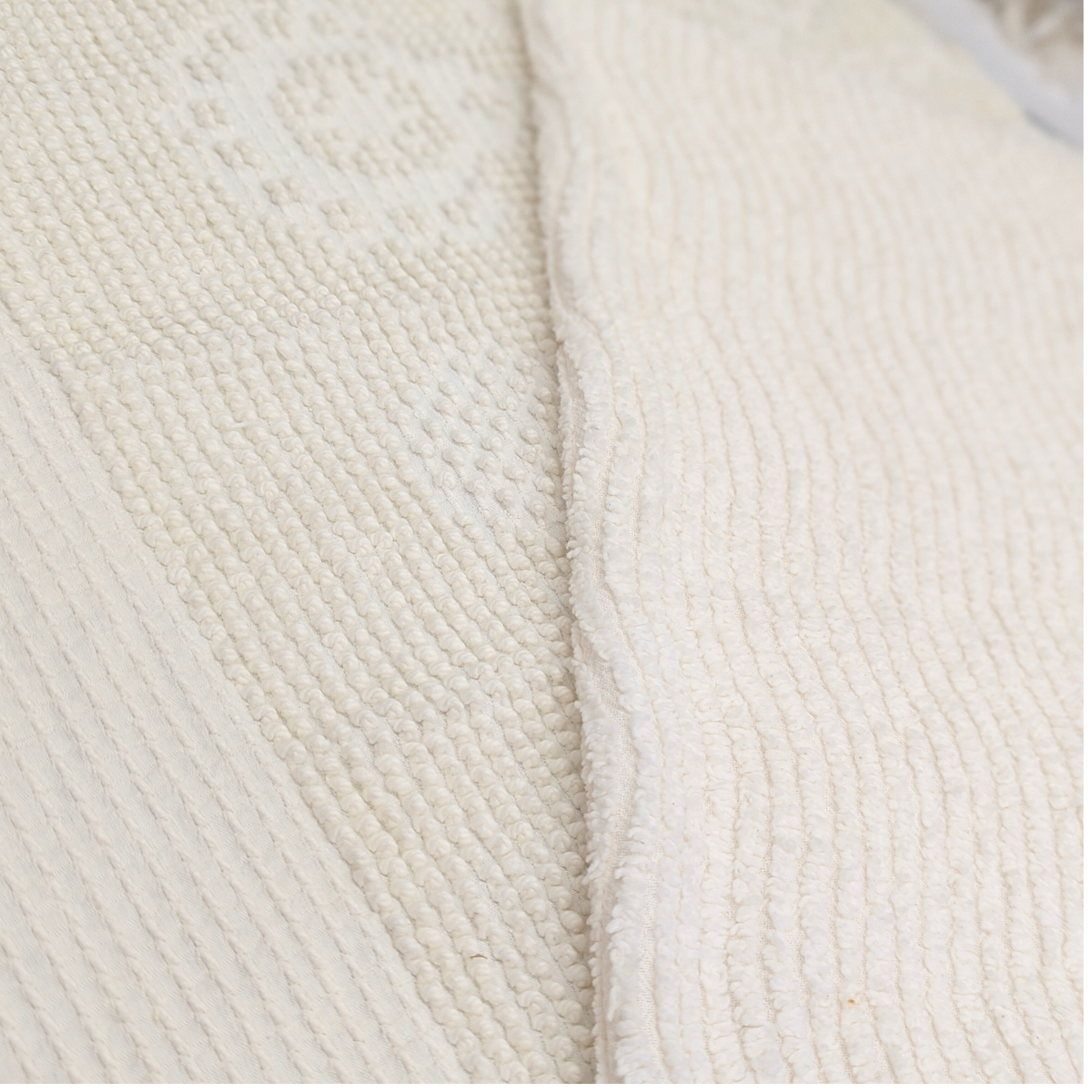 Vintage Chenille Bedspread Fat Quarter - White Hobnail (Approx. 24" x 18")-  Fabric- The Celebration Co.