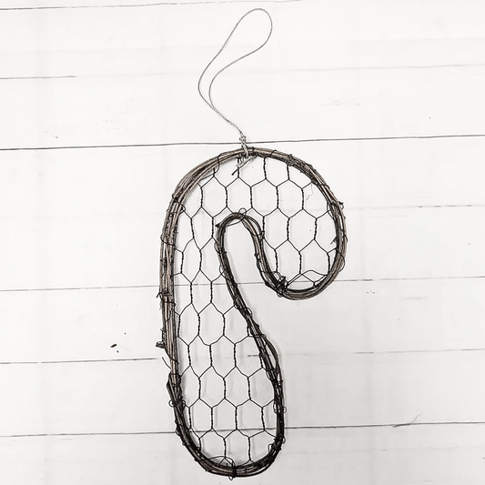 Rusty Chicken Wire Candy Cane