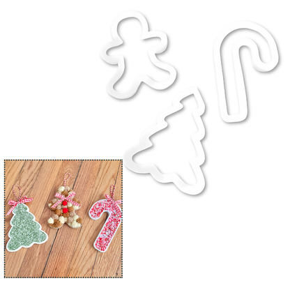 Christmas Ornaments – Set of 3 Festive Accents-  3D- The Celebration Co.
