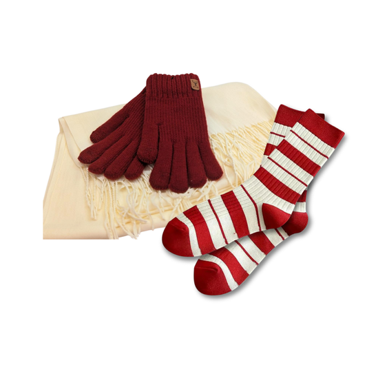 Let's Get Cozy Bundle – Pashmina • Gloves • Striped Socks