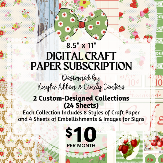 Monthly Crafting Paper, Embellishments and Signs - Digital Download Subscription-0424