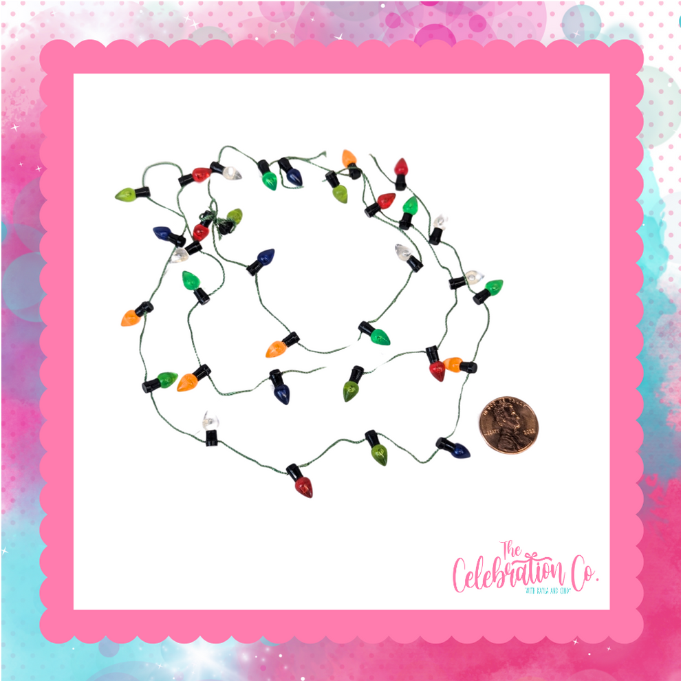 Miniature Christmas Acrylic Light Bulb Garland 3 Feet The