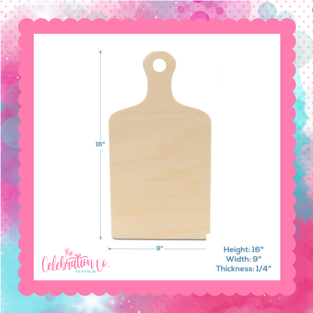 Wood Cutting Board Cutout with Handle