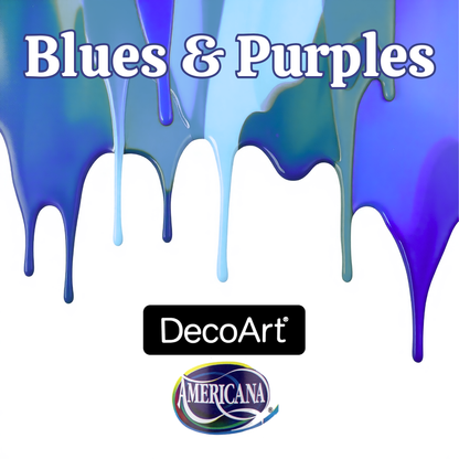 DecoArt Americana Acrylic Paint - 2 oz. - BLUES & PURPLES-  Paints & Mediums- The Celebration Co.