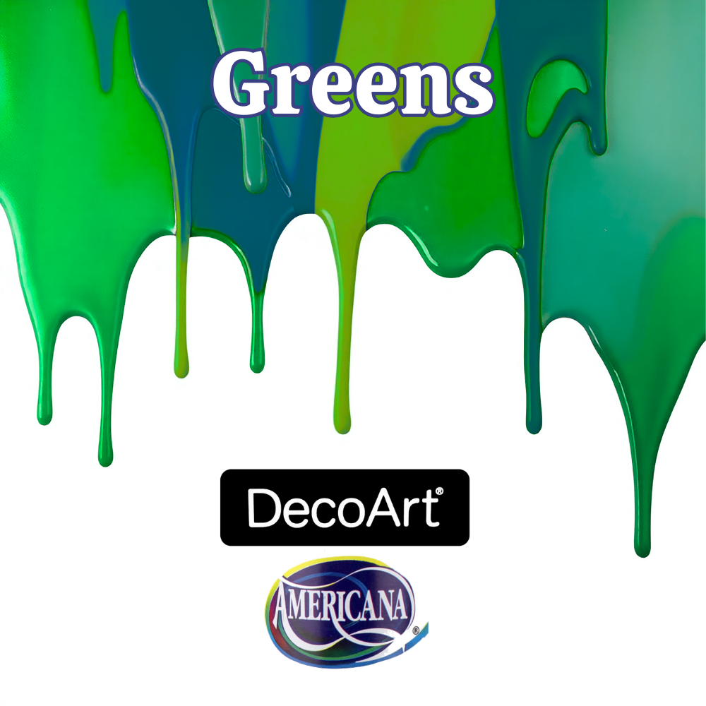 DecoArt Americana Acrylic Paint - 2 oz. - GREENS-  Paints & Mediums- The Celebration Co.