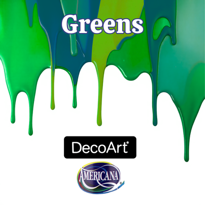 DecoArt Americana Acrylic Paint - 2 oz. - GREENS-  Paints & Mediums- The Celebration Co.
