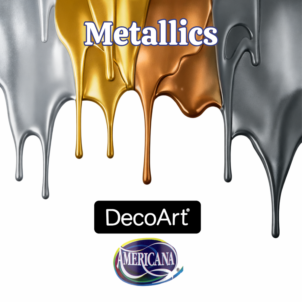 DecoArt Americana Acrylic Paint - 2 oz. - METALLICS-  Paints & Mediums- The Celebration Co.
