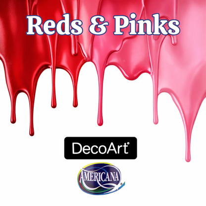 DecoArt Americana Acrylic Paint - 2 oz. - REDS-  Paints & Mediums- The Celebration Co.