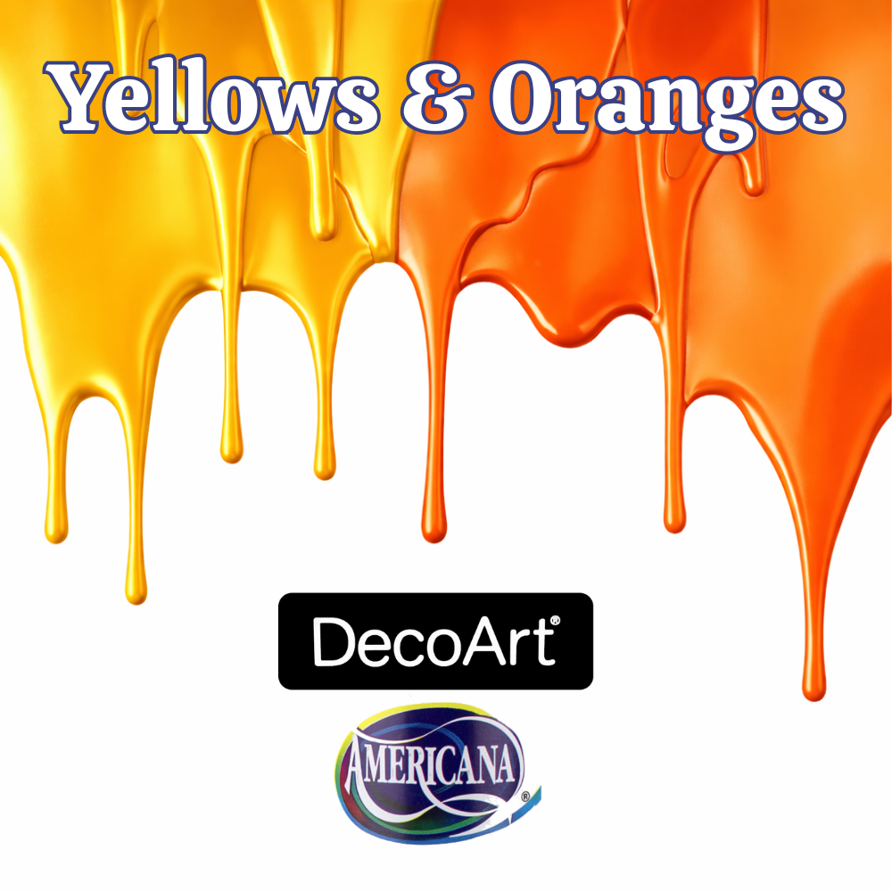 DecoArt Americana Acrylic Paint - 2 oz. - YELLOWS & ORANGES-  Paints & Mediums- The Celebration Co.