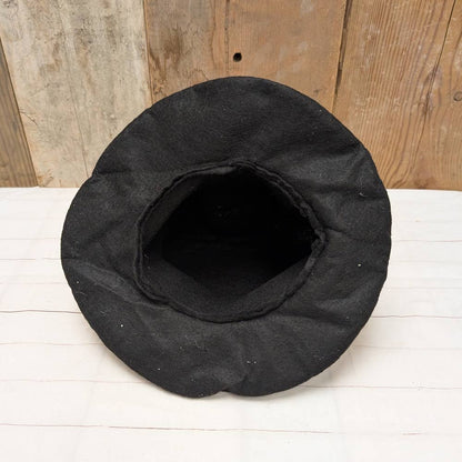 Black fabric hat inside 
